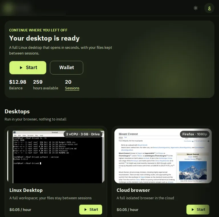 The RooF app on a tablet
